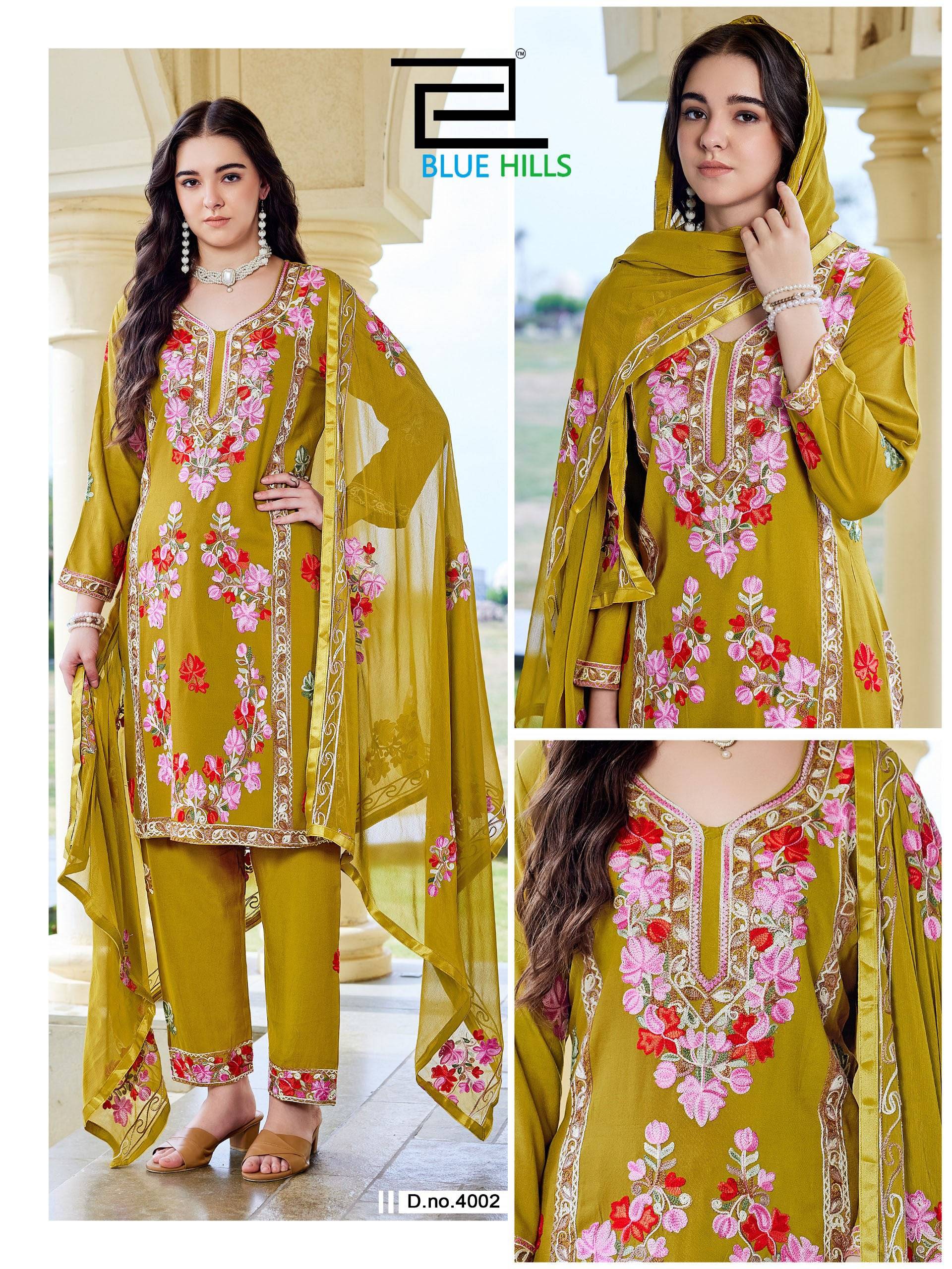 AMANAT By Blue Hills 4001 To 4004 Series Stylish Beautiful Colourful Rayon Dresses At Wholesale Price